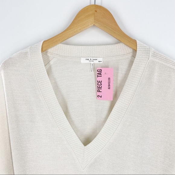 NWT Rag & Bone Lounge Pajama Set Nigthwear Knit Top Shorts Off White Beige XS - Picture 9 of 16